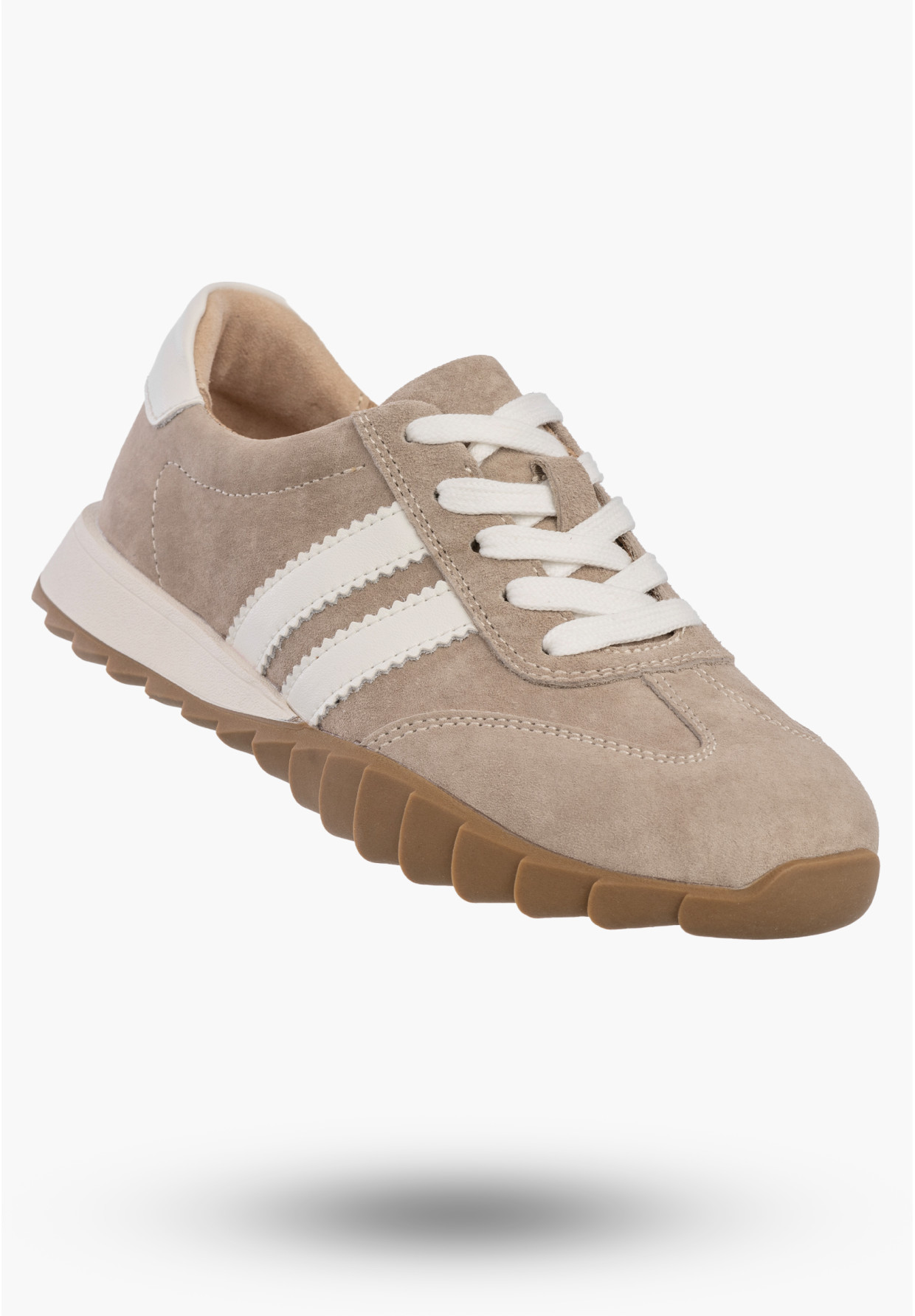 Sneakersy Damskie Skórzane Buty Sportowe Półbuty Beżowe Filippo DP7534/26 BE