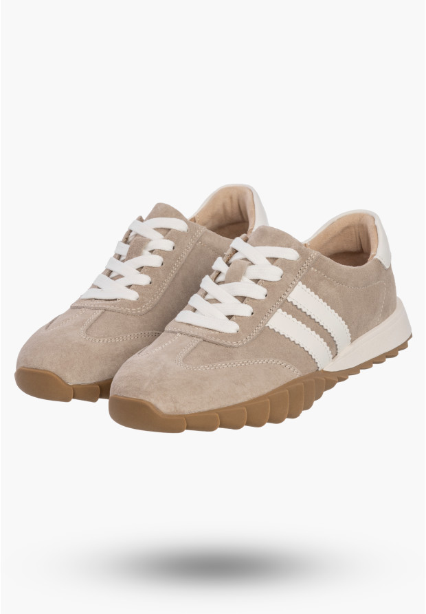 Sneakersy Damskie Skórzane Buty Sportowe Półbuty Beżowe Filippo DP7534/26 BE
