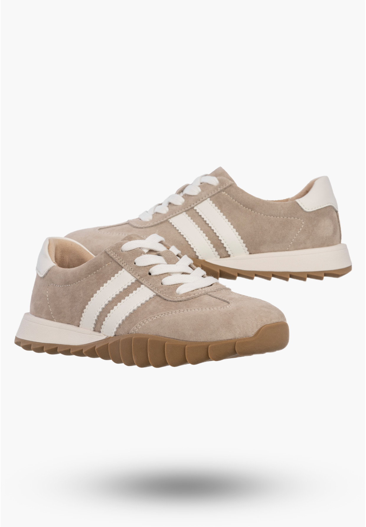 Sneakersy Damskie Skórzane Buty Sportowe Półbuty Beżowe Filippo DP7534/26 BE