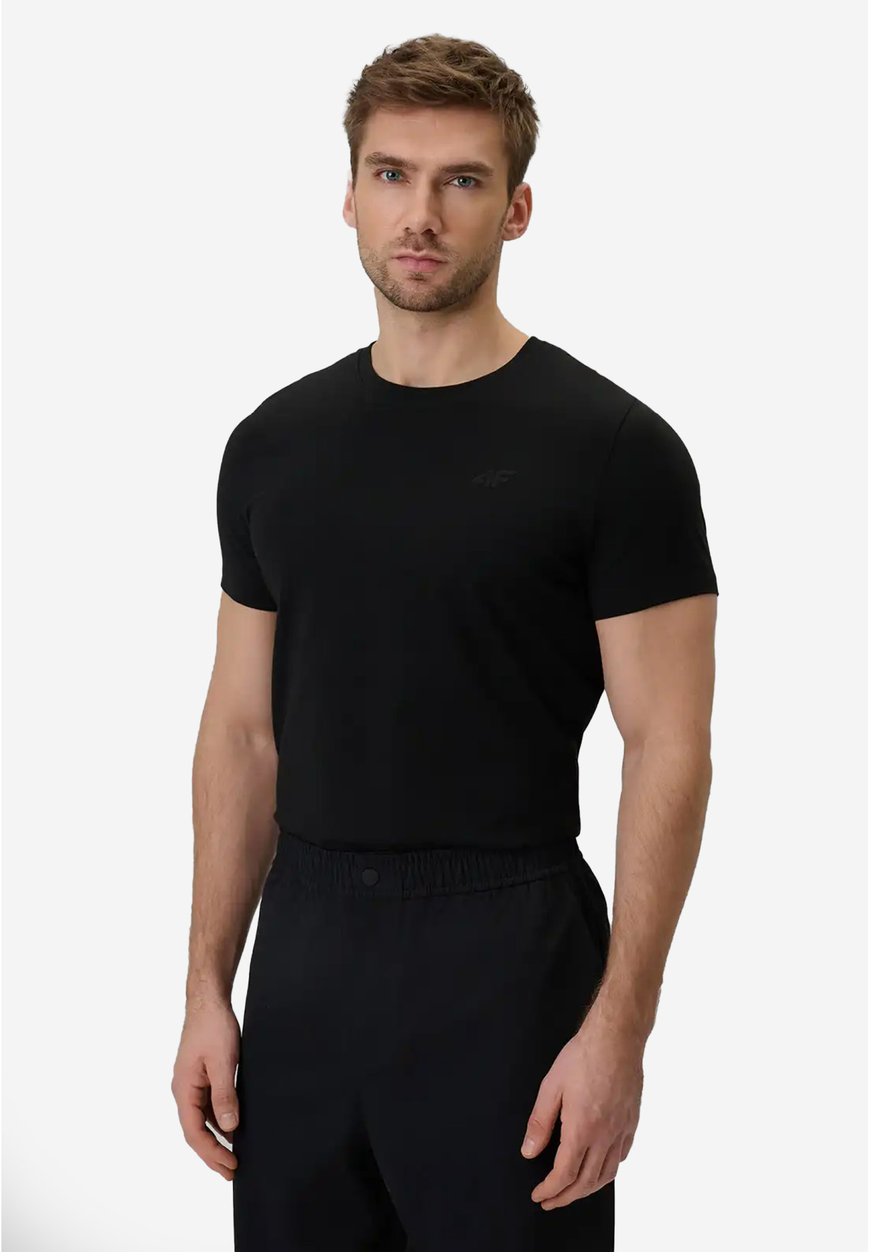 Koszulka Męska 4F T-shirt Basic Regular Czarny 4FWMM00TTSHM3340