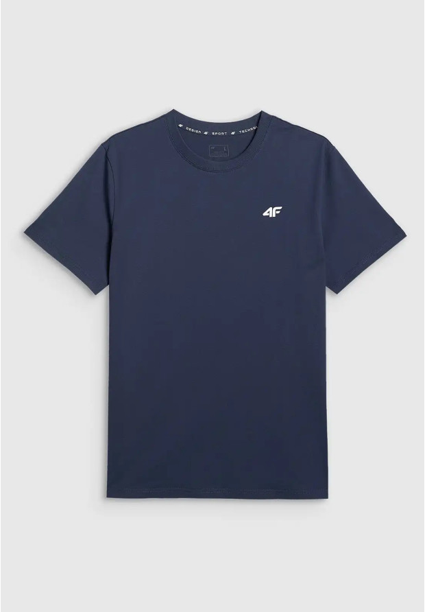 Koszulka Męska 4F T-shirt Z Logo Regular Granatowy 4FWMM00TTSHM3341