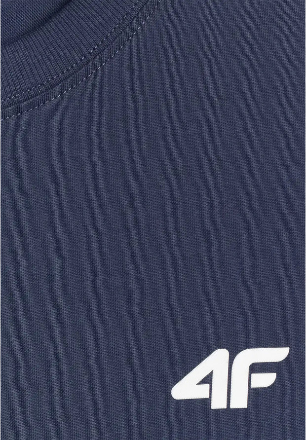 Koszulka Męska 4F T-shirt Z Logo Regular Granatowy 4FWMM00TTSHM3341
