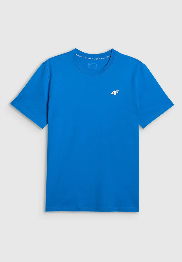 Koszulka Męska 4F T-shirt Z Logo Regular Niebieski 4FWMM00TTSHM3341