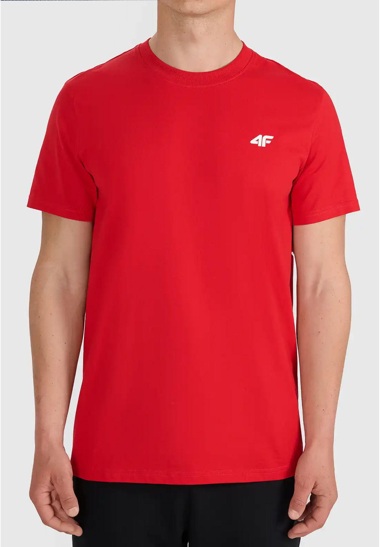 Koszulka Męska 4F T-shirt Z Logo Regular Czerwony 4FWMM00TTSHM3341