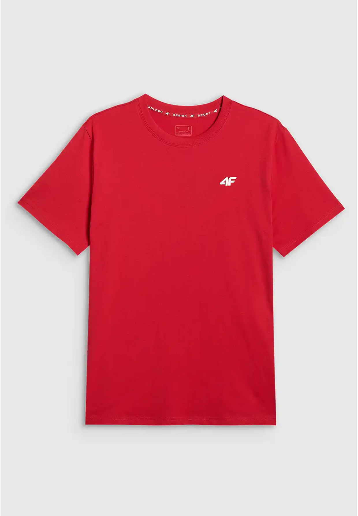 Koszulka Męska 4F T-shirt Z Logo Regular Czerwony 4FWMM00TTSHM3341