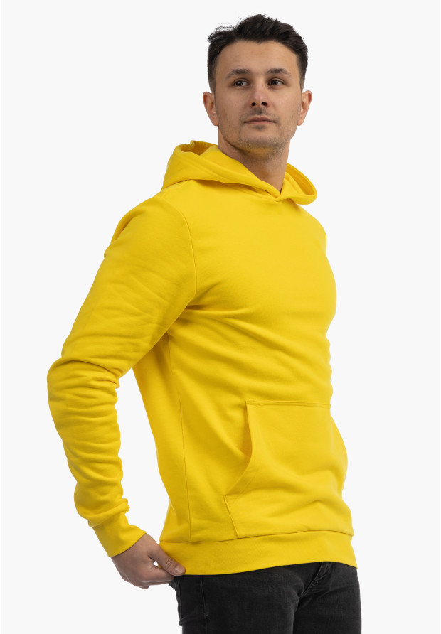 Bluza męska 4F Basic z kapturem Żółta 4FSSS24TSWSM1629