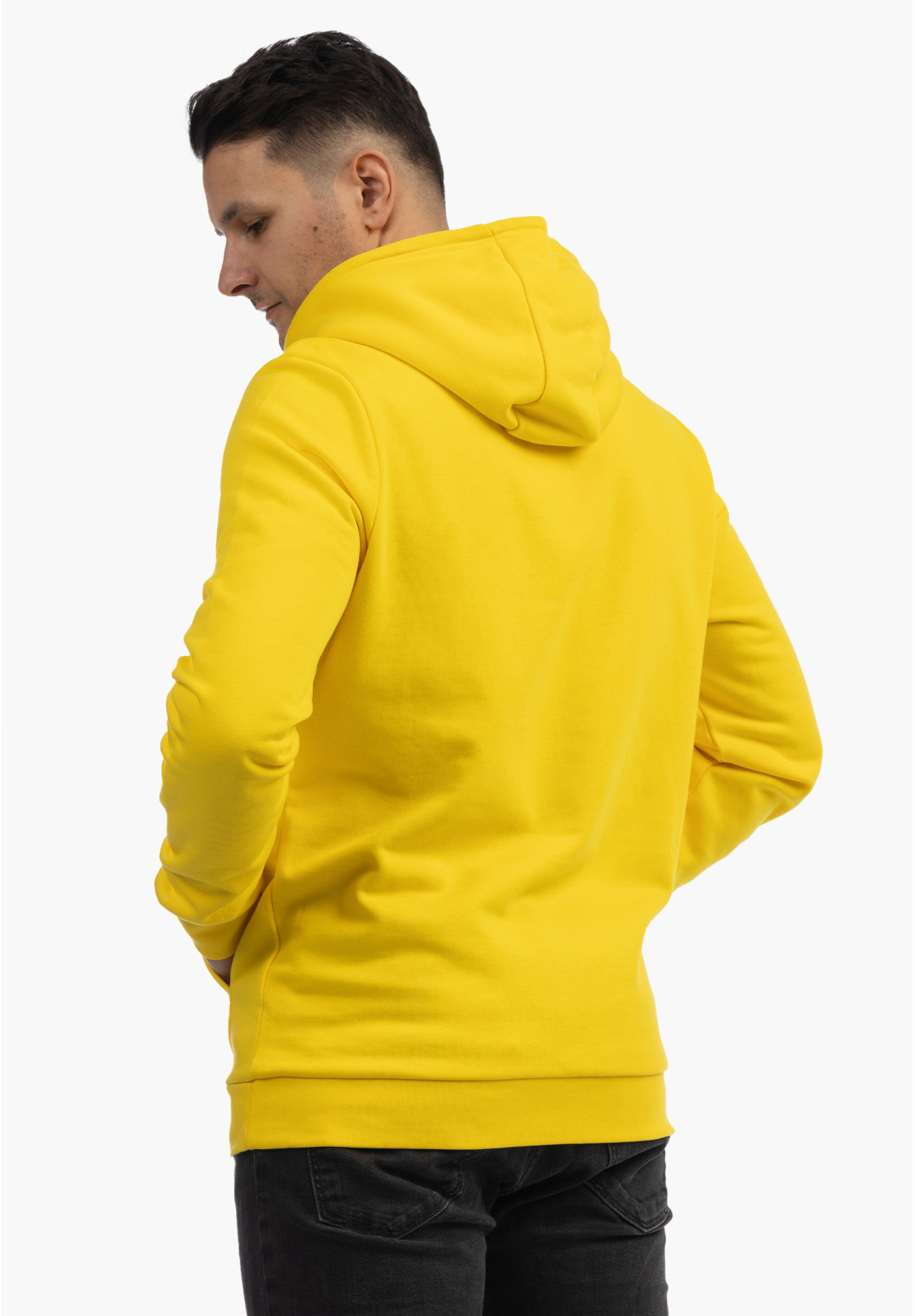 Bluza męska 4F Basic z kapturem Żółta 4FSSS24TSWSM1629