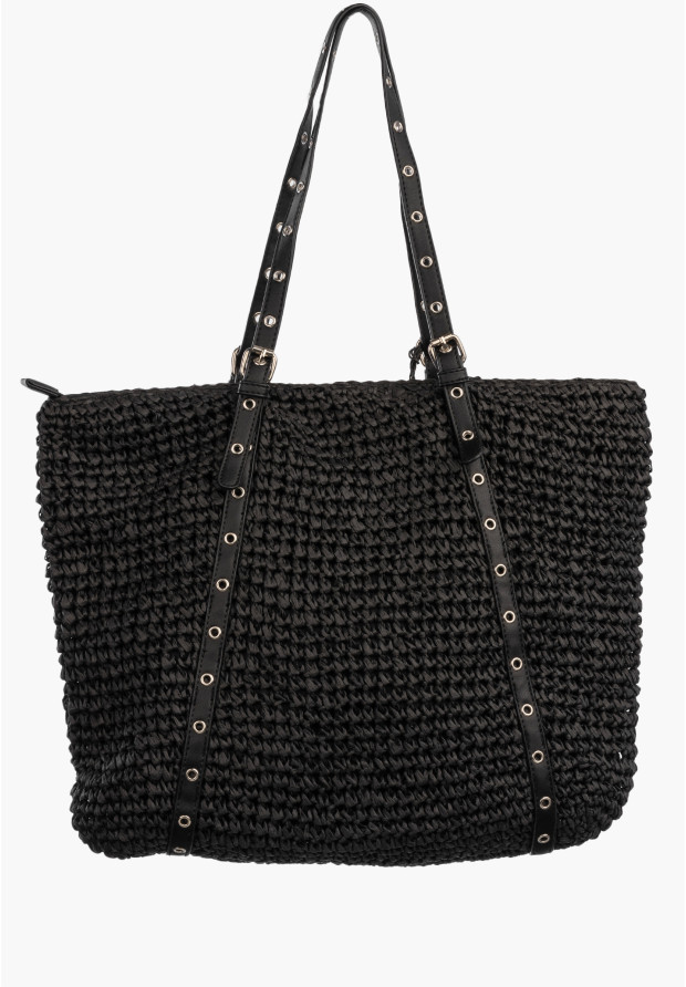 Torba Damska BIG STAR Klasyczna Torebka Pleciona Czarna JJ574096