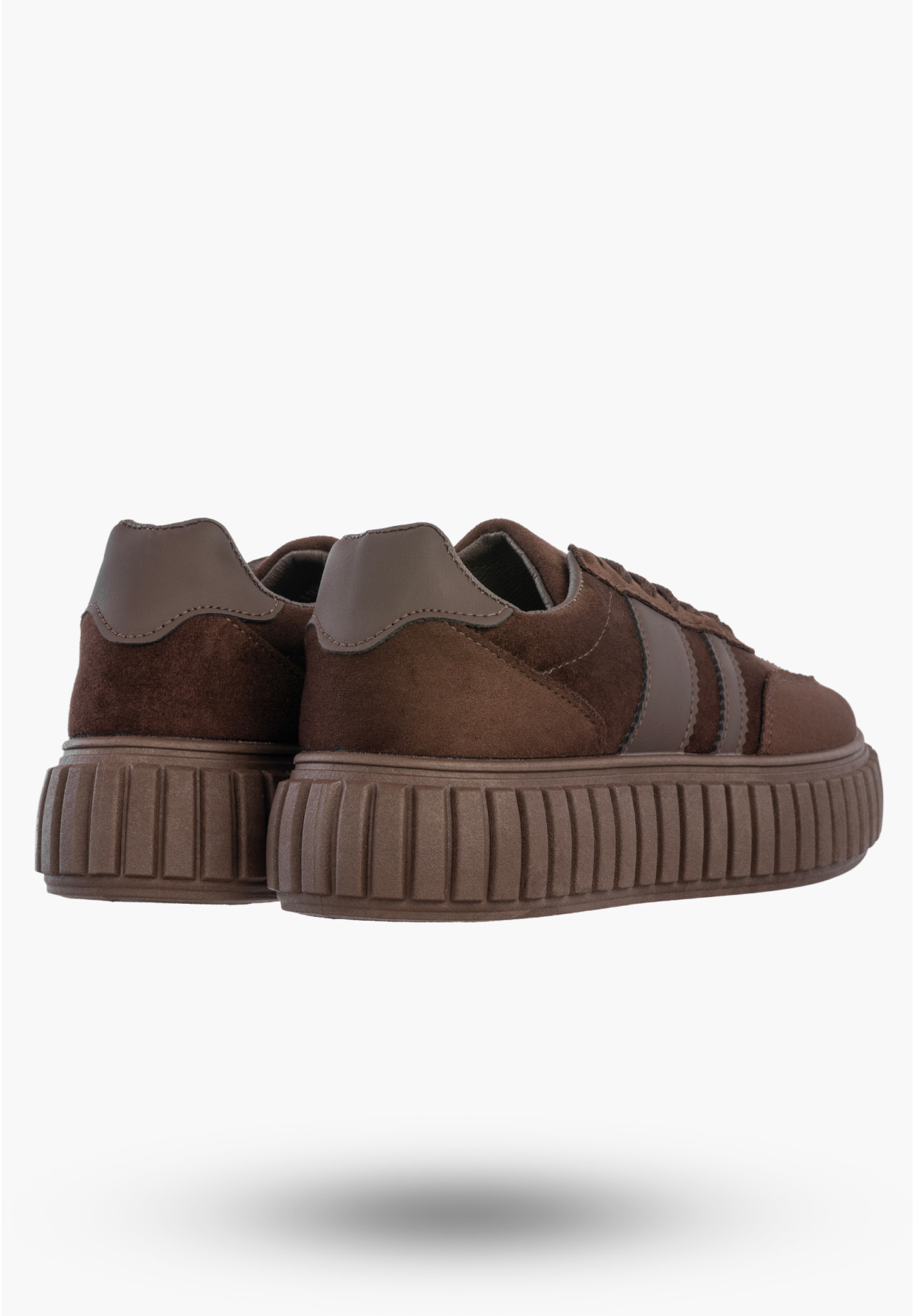 Sneakersy Damskie Na Platformie Buty Sportowe Półbuty Brązowe