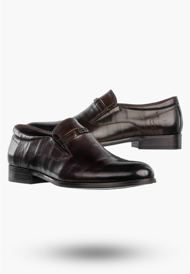 Buty Męskie JOHN DOUBARE Skórzane Półbuty Brązowe C253-A114-A02