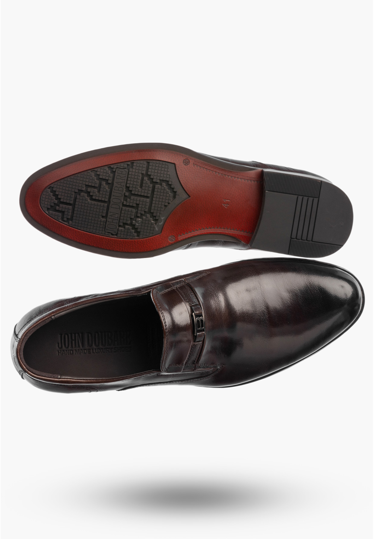 Buty Męskie JOHN DOUBARE Skórzane Półbuty Brązowe C253-A114-A02