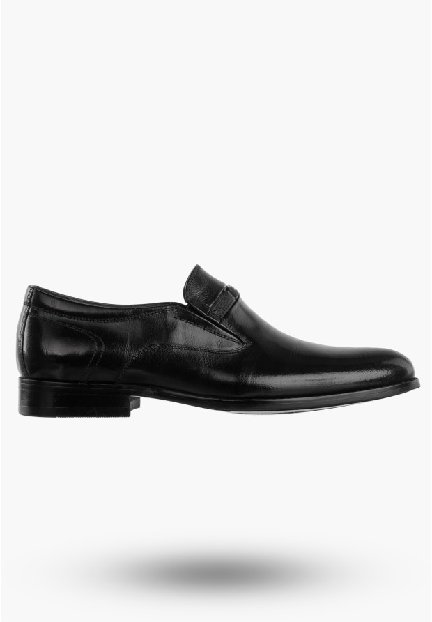 Buty Męskie JOHN DOUBARE Skórzane Półbuty Czarne C253-A114-A01