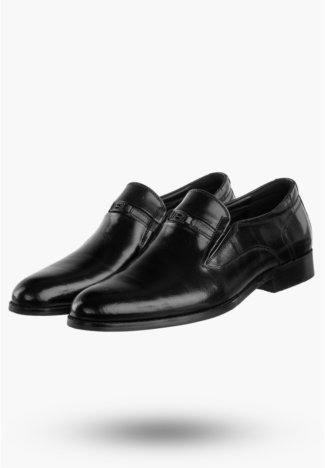 Buty Męskie JOHN DOUBARE Skórzane Półbuty Czarne C253-A114-A01