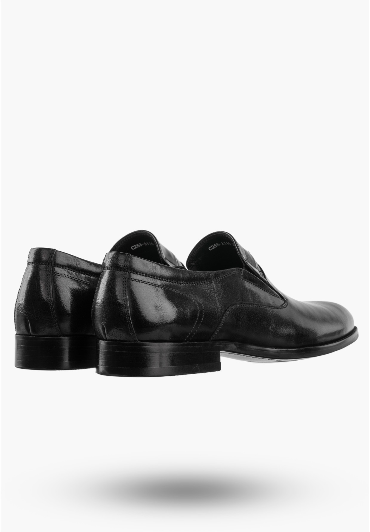 Buty Męskie JOHN DOUBARE Skórzane Półbuty Czarne C253-A114-A01