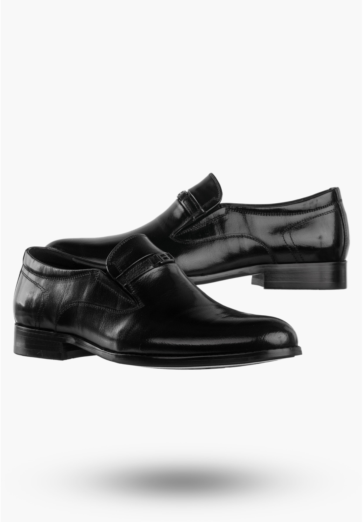 Buty Męskie JOHN DOUBARE Skórzane Półbuty Czarne C253-A114-A01