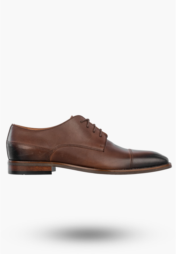 Półbuty Wizytowe Męskie Skórzane Buty Eleganckie Brązowe Domeno