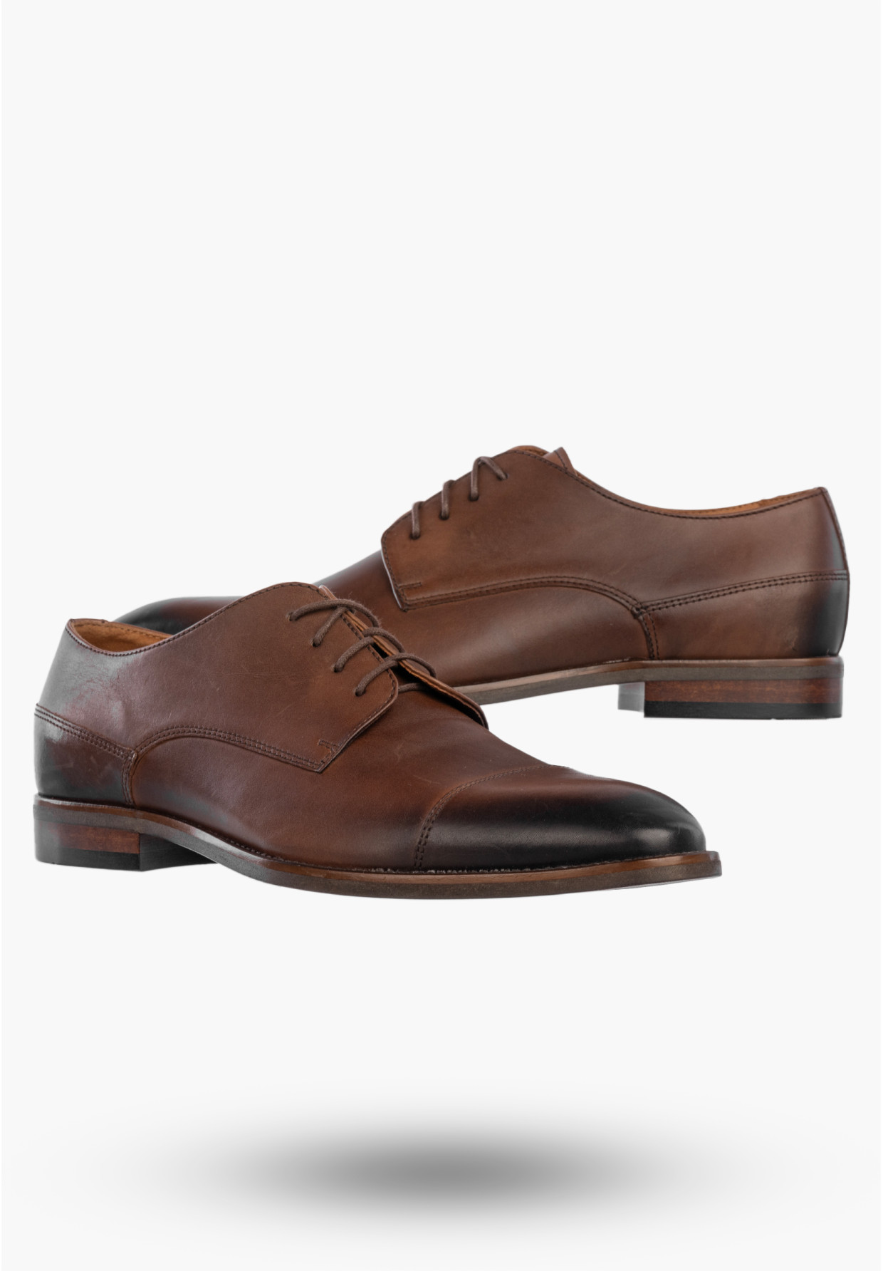 Półbuty Wizytowe Męskie Skórzane Buty Eleganckie Brązowe Domeno