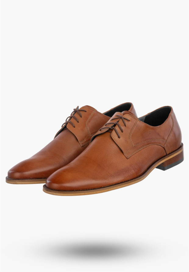 Półbuty Wizytowe Męskie Skórzane Buty Eleganckie Klasyczne Brązowe AGDA