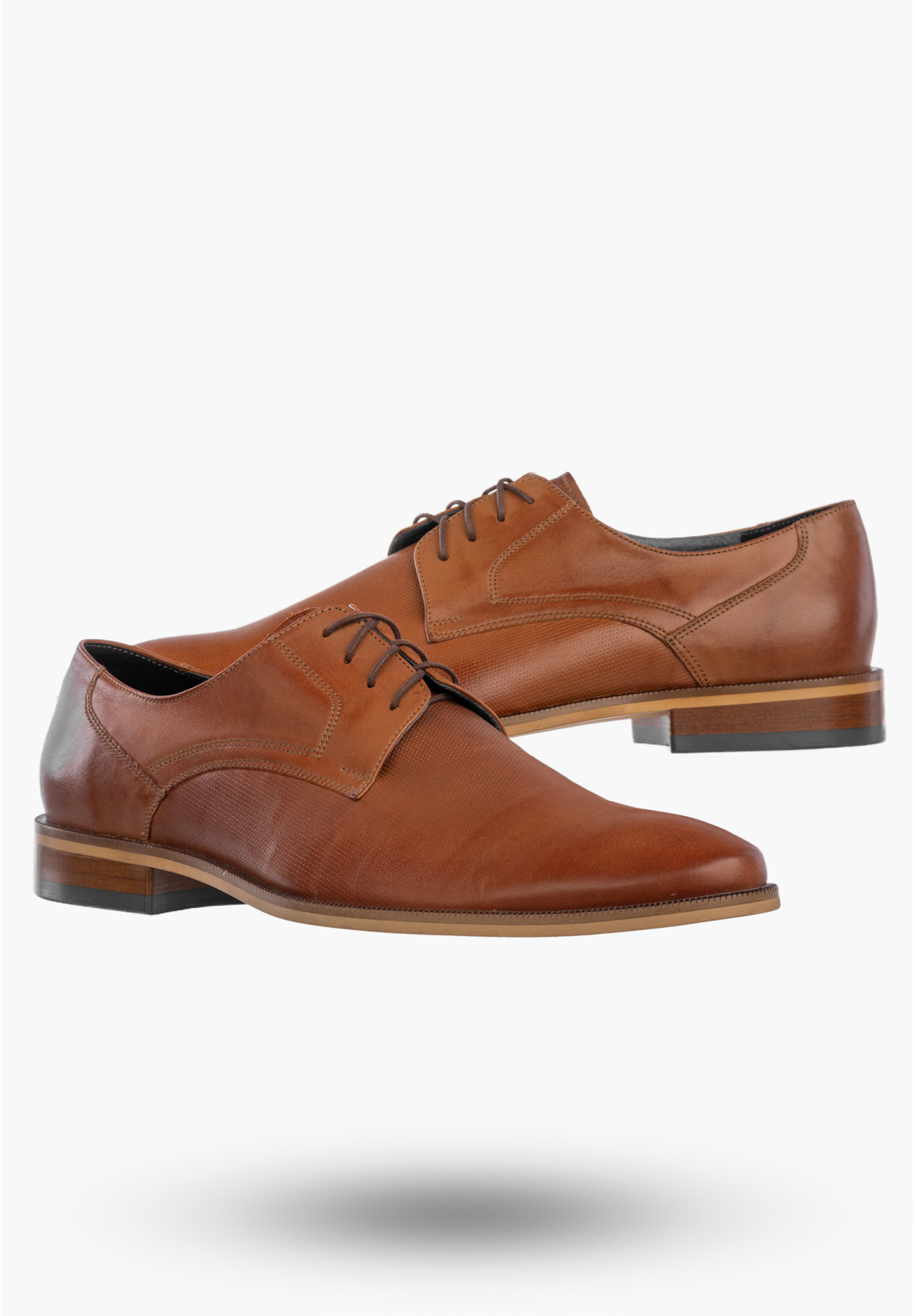Półbuty Wizytowe Męskie Skórzane Buty Eleganckie Klasyczne Brązowe AGDA