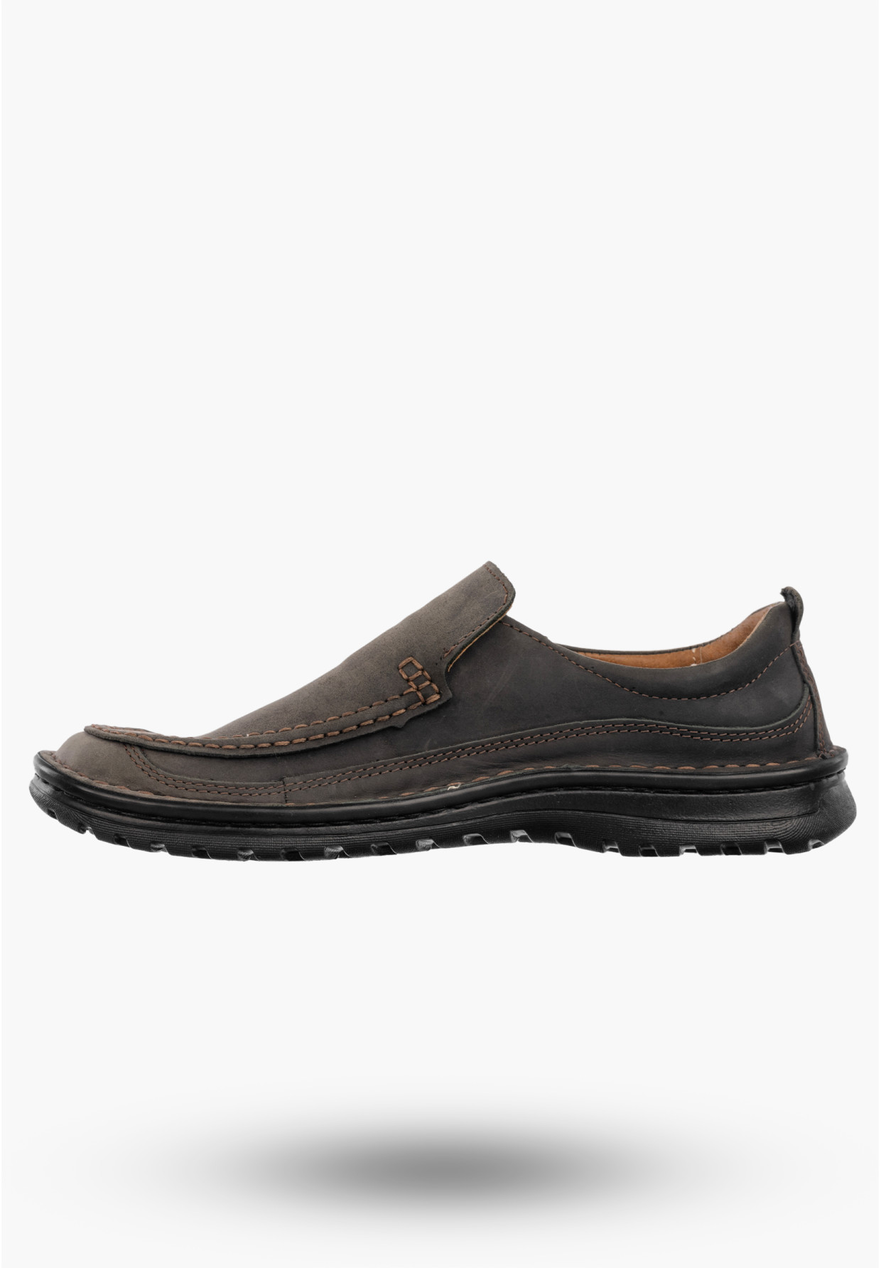 Półbuty Męskie Skórzane Buty Wsuwane Wygodne Eleganckie Szare Papilion