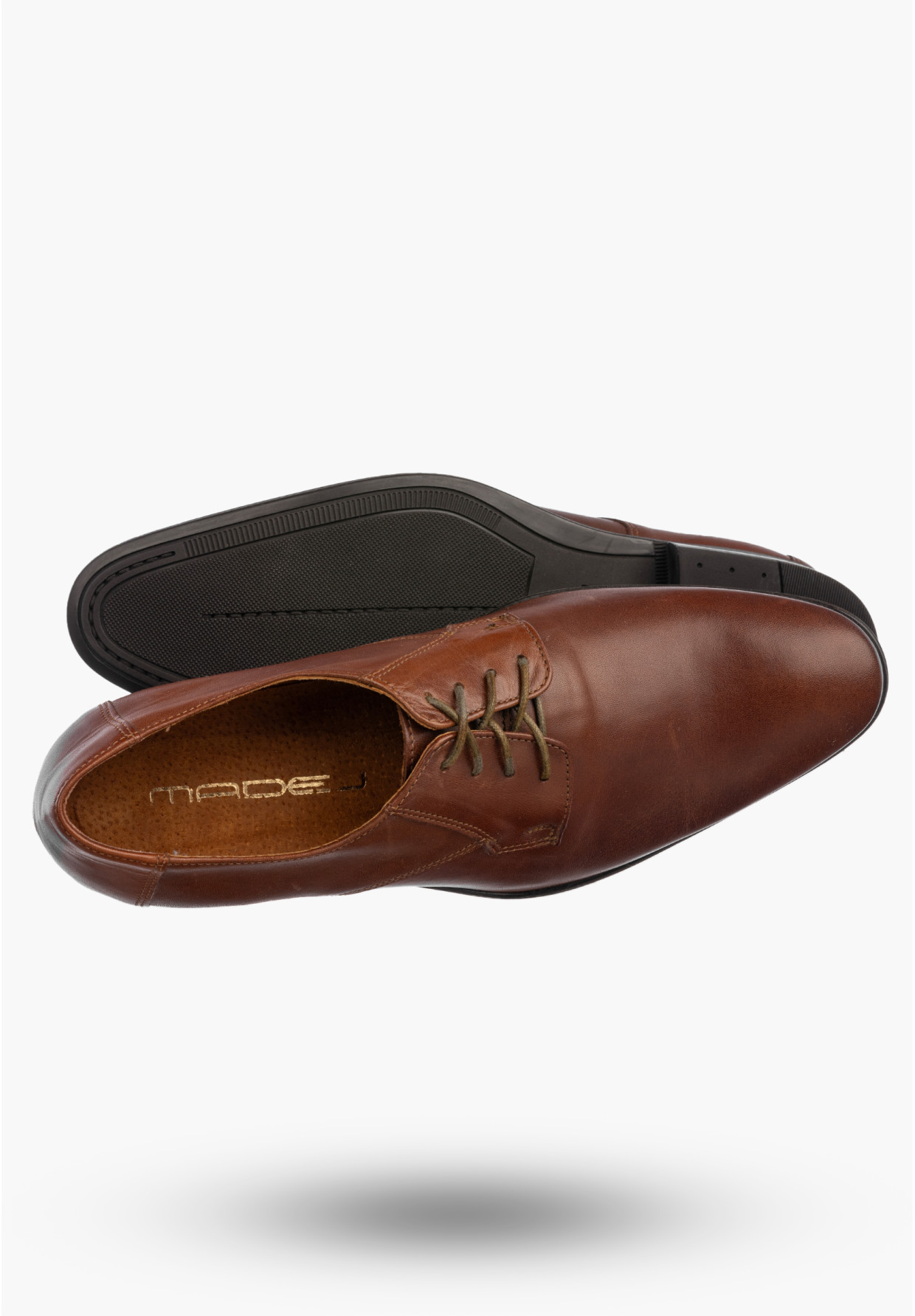 Półbuty Wizytowe Męskie Skórzane Buty Eleganckie Klasyczne Brązowe Madej