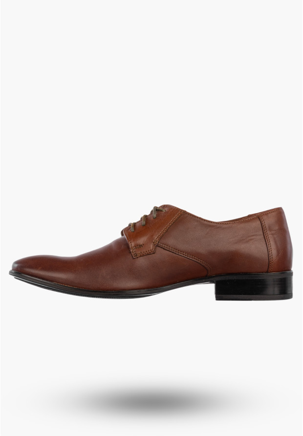 Półbuty Wizytowe Męskie Skórzane Buty Eleganckie Klasyczne Brązowe Madej