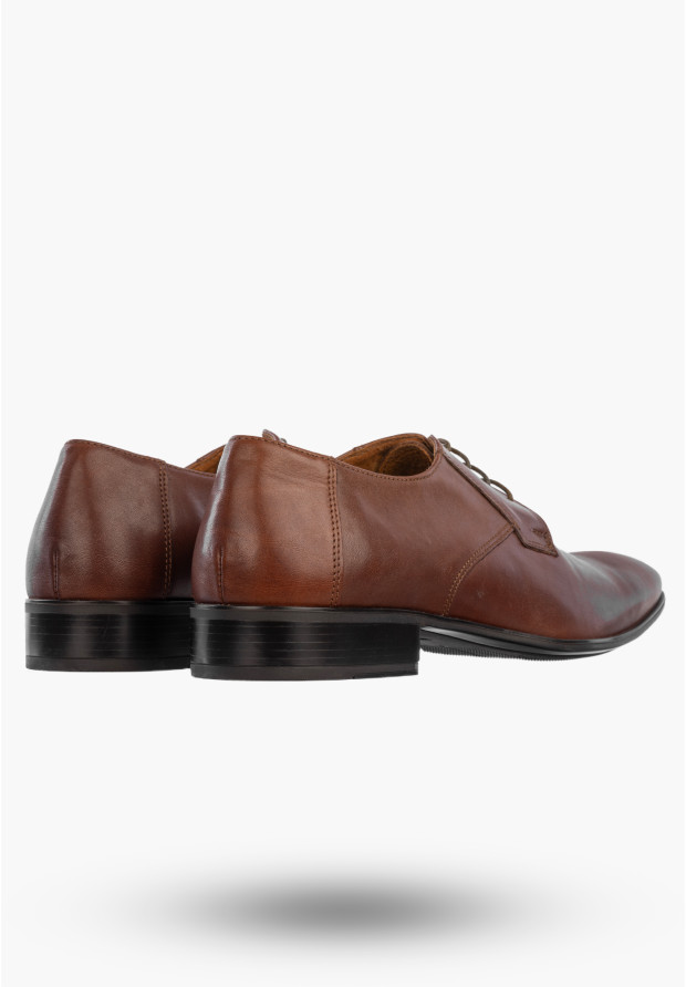Półbuty Wizytowe Męskie Skórzane Buty Eleganckie Klasyczne Brązowe Madej