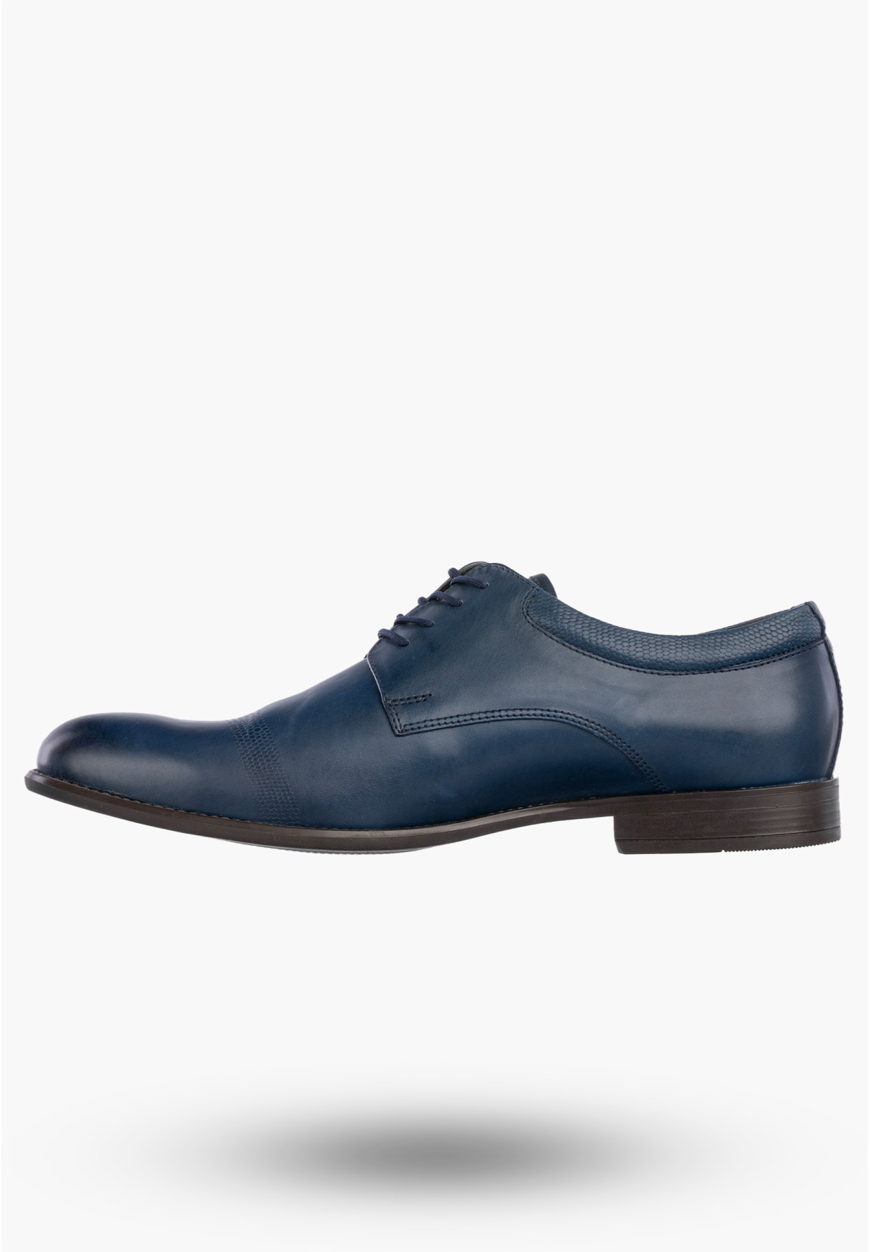 Półbuty Wizytowe Męskie Skórzane Buty Eleganckie Granatowe Rosetti