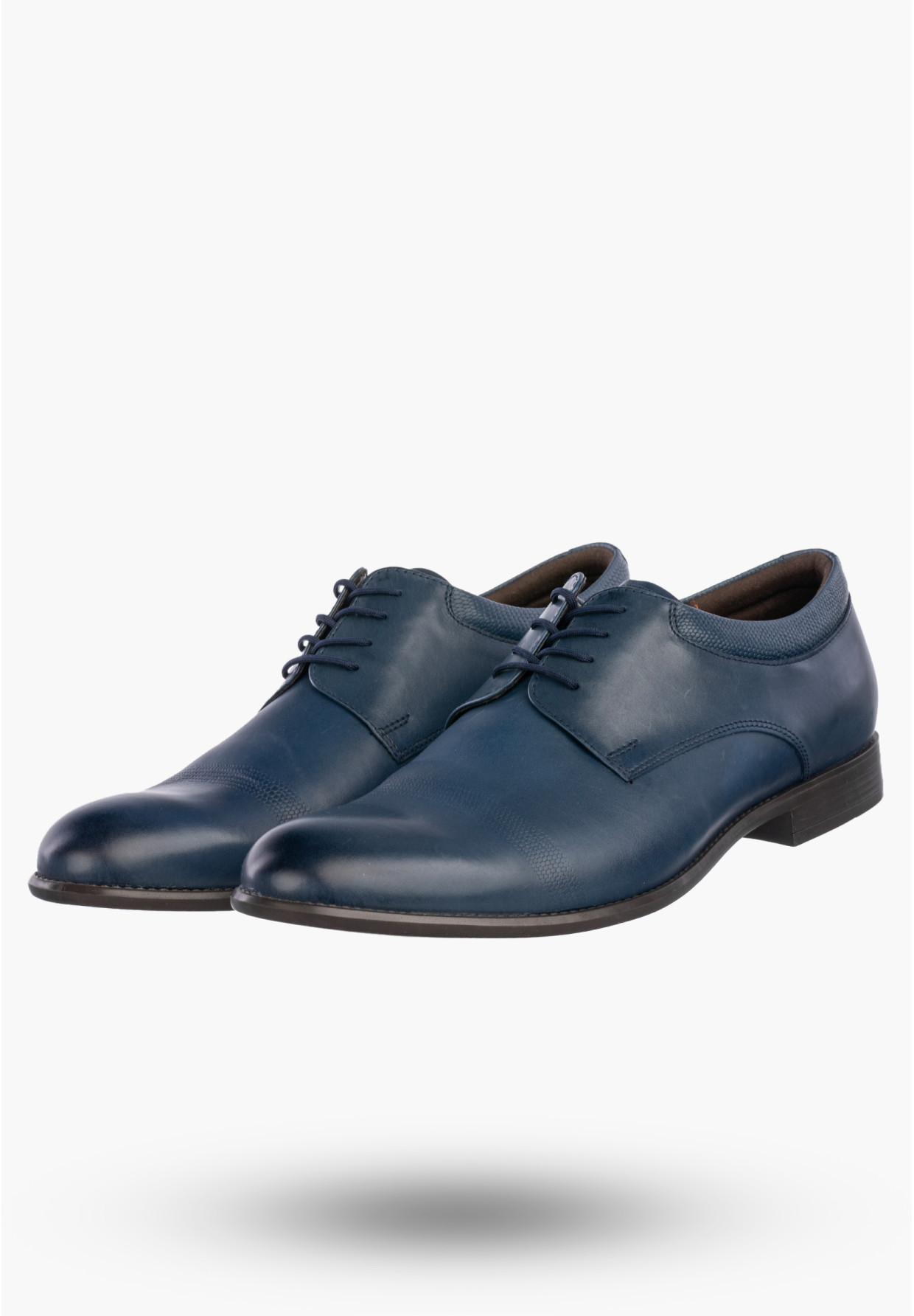 Półbuty Wizytowe Męskie Skórzane Buty Eleganckie Granatowe Rosetti