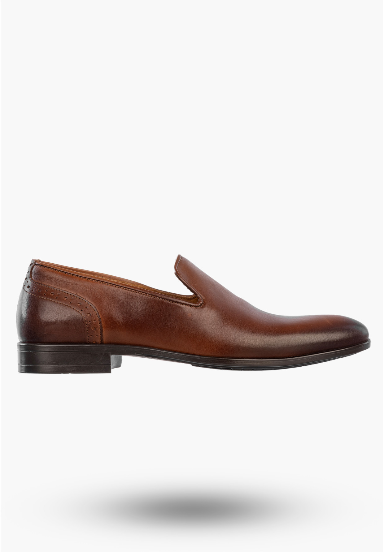 Półbuty Wizytowe Męskie Skórzane Wsuwane Buty Eleganckie Brązowe Lavaggio