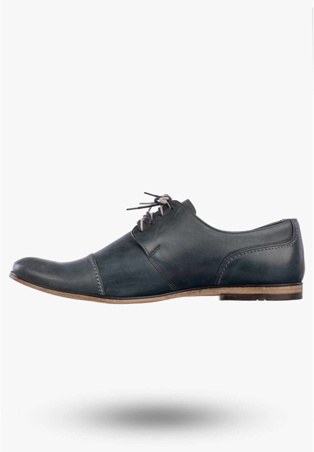 Półbuty Wizytowe Męskie Skórzane Buty Eleganckie Klasyczne Granatowe EDEK