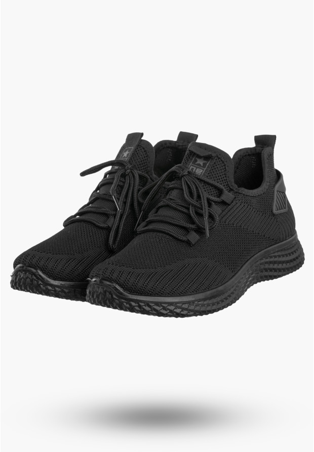 Sneakersy Damskie Wsuwane Buty Sportowe Lekkie Czarne News 21TX02-3634