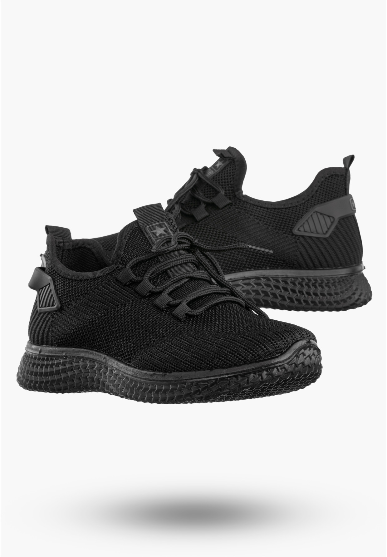 Sneakersy Damskie Wsuwane Buty Sportowe Lekkie Czarne News 21TX02-3634