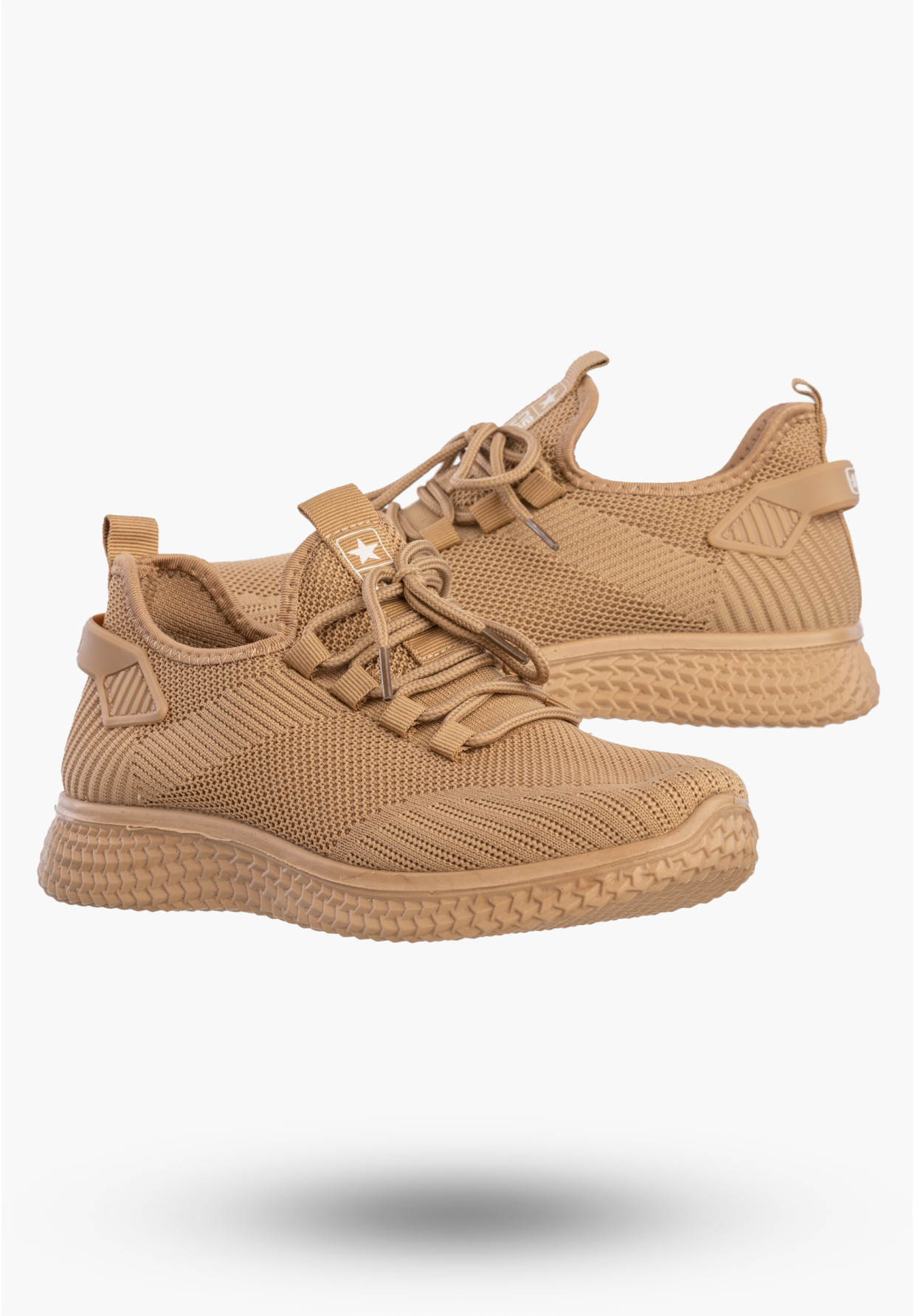 Sneakersy Damskie Wsuwane Buty Sportowe Lekkie Beżowe News 21TX02-3634