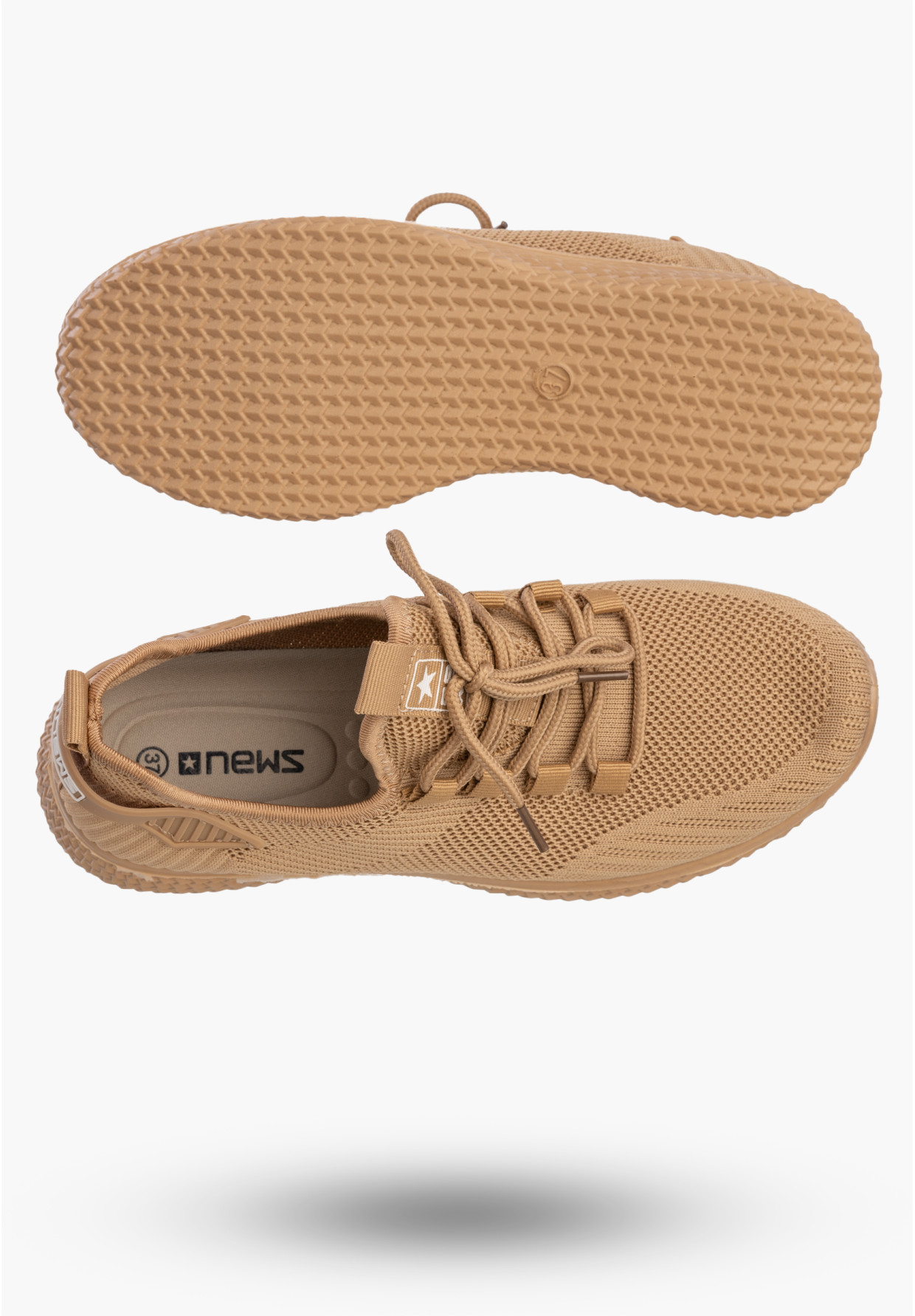 Sneakersy Damskie Wsuwane Buty Sportowe Lekkie Beżowe News 21TX02-3634