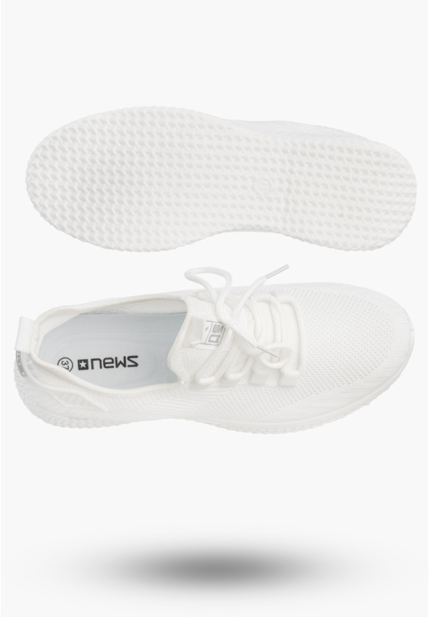 Sneakersy Damskie Wsuwane Buty Sportowe Lekkie Białe News 21TX02-3634