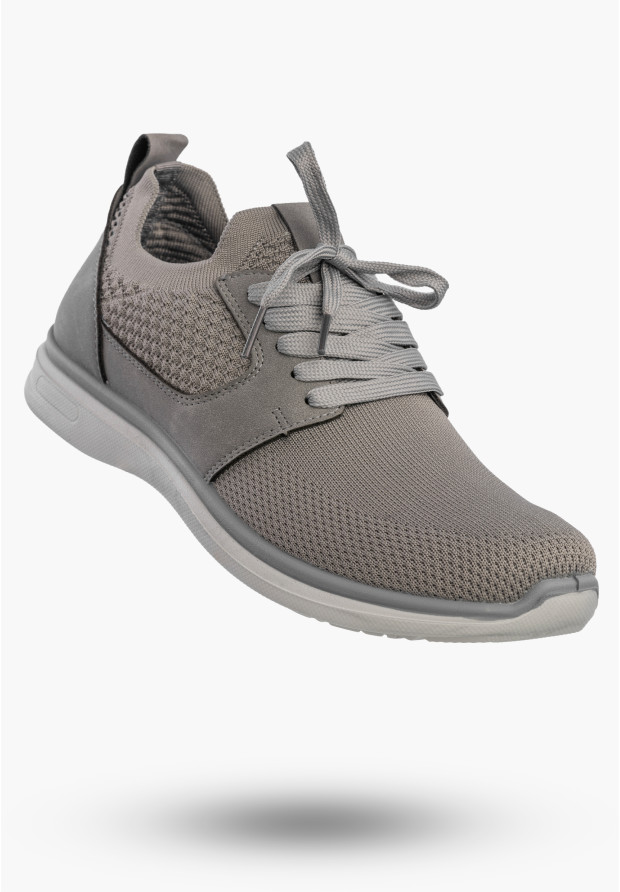 Męskie czarne sneakersy NEWS z oddychającej siateczki
