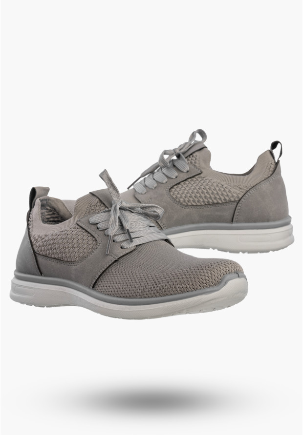 Sneakersy Męskie Wsuwane Buty Sportowe Lekkie Szare NEWS 26MN02-174