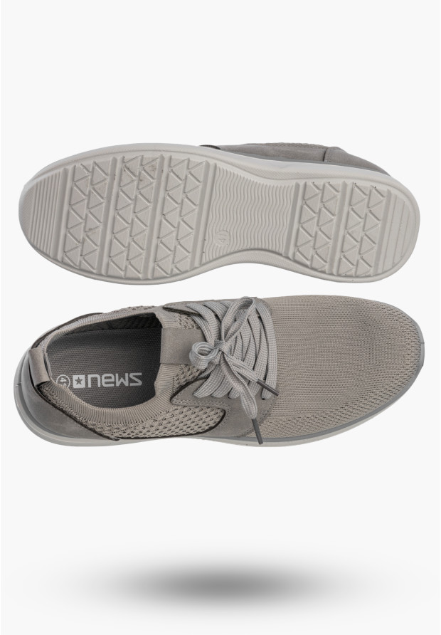 Sneakersy Męskie Wsuwane Buty Sportowe Lekkie Szare NEWS 26MN02-174