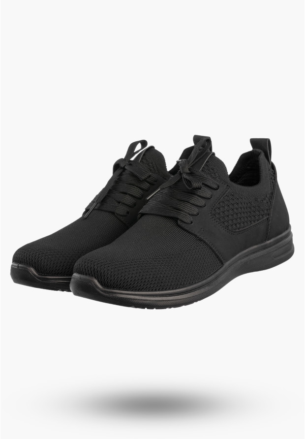 Sneakersy Męskie Wsuwane Buty Sportowe Lekkie Czarne NEWS 26MN02-174
