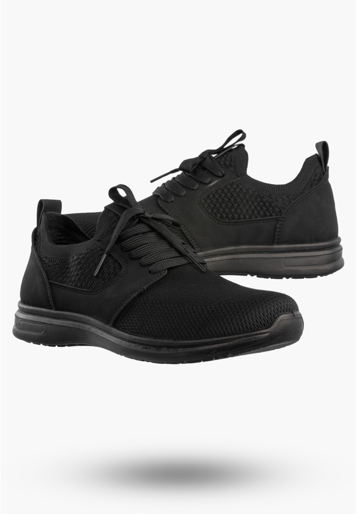 Sneakersy Męskie Wsuwane Buty Sportowe Lekkie Czarne NEWS 26MN02-174