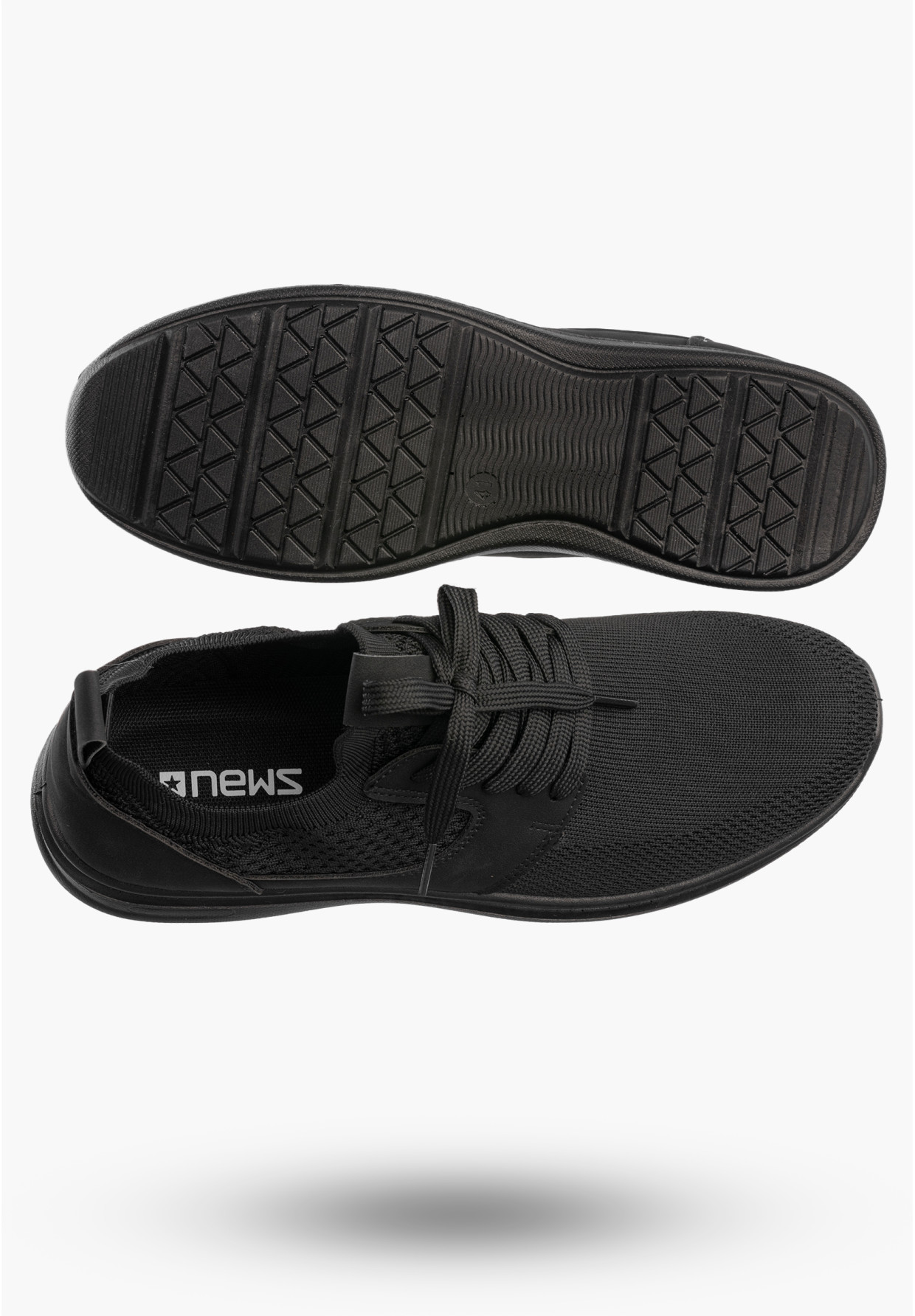 Sneakersy Męskie Wsuwane Buty Sportowe Lekkie Czarne NEWS 26MN02-174