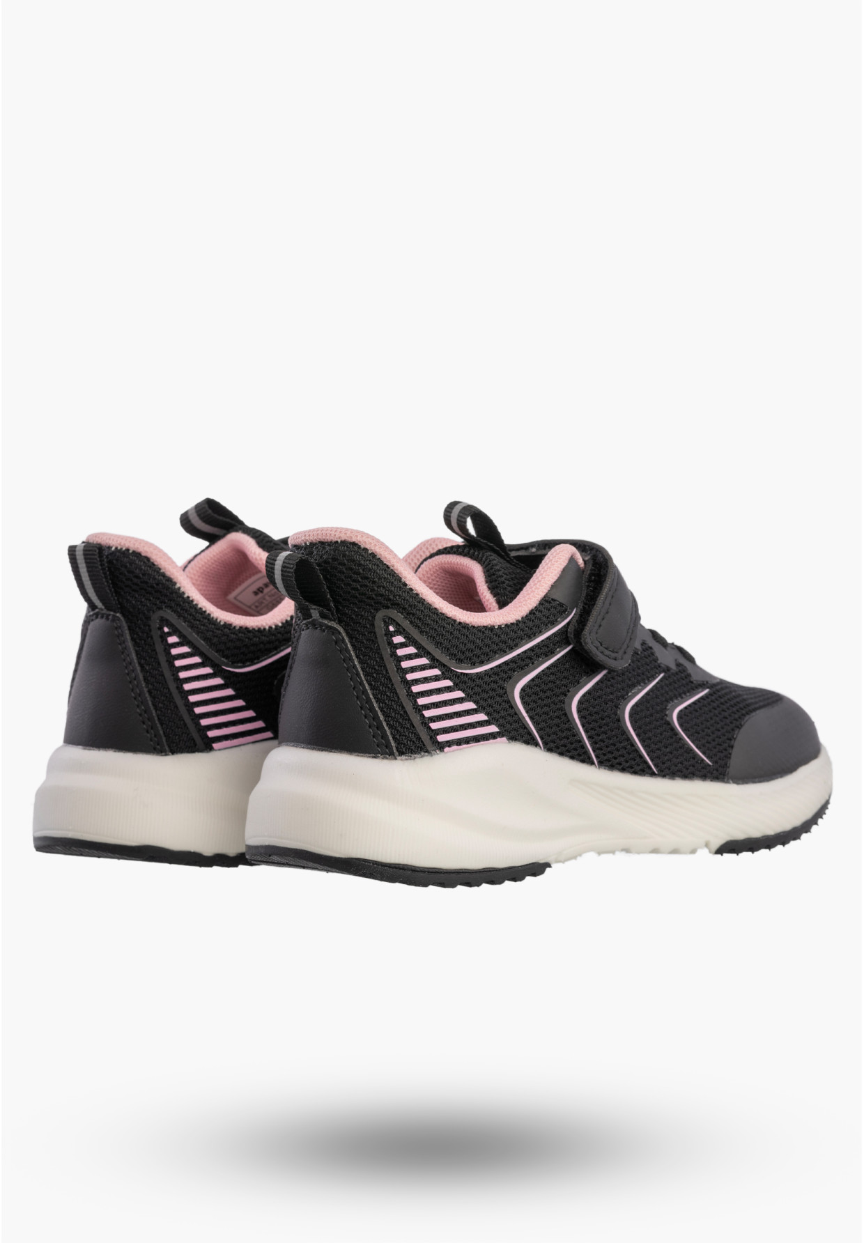 Sneakersy Dziewczęce Lekkie Buty Sportowe Na Rzepy Półbuty Czarne Apawwa G685