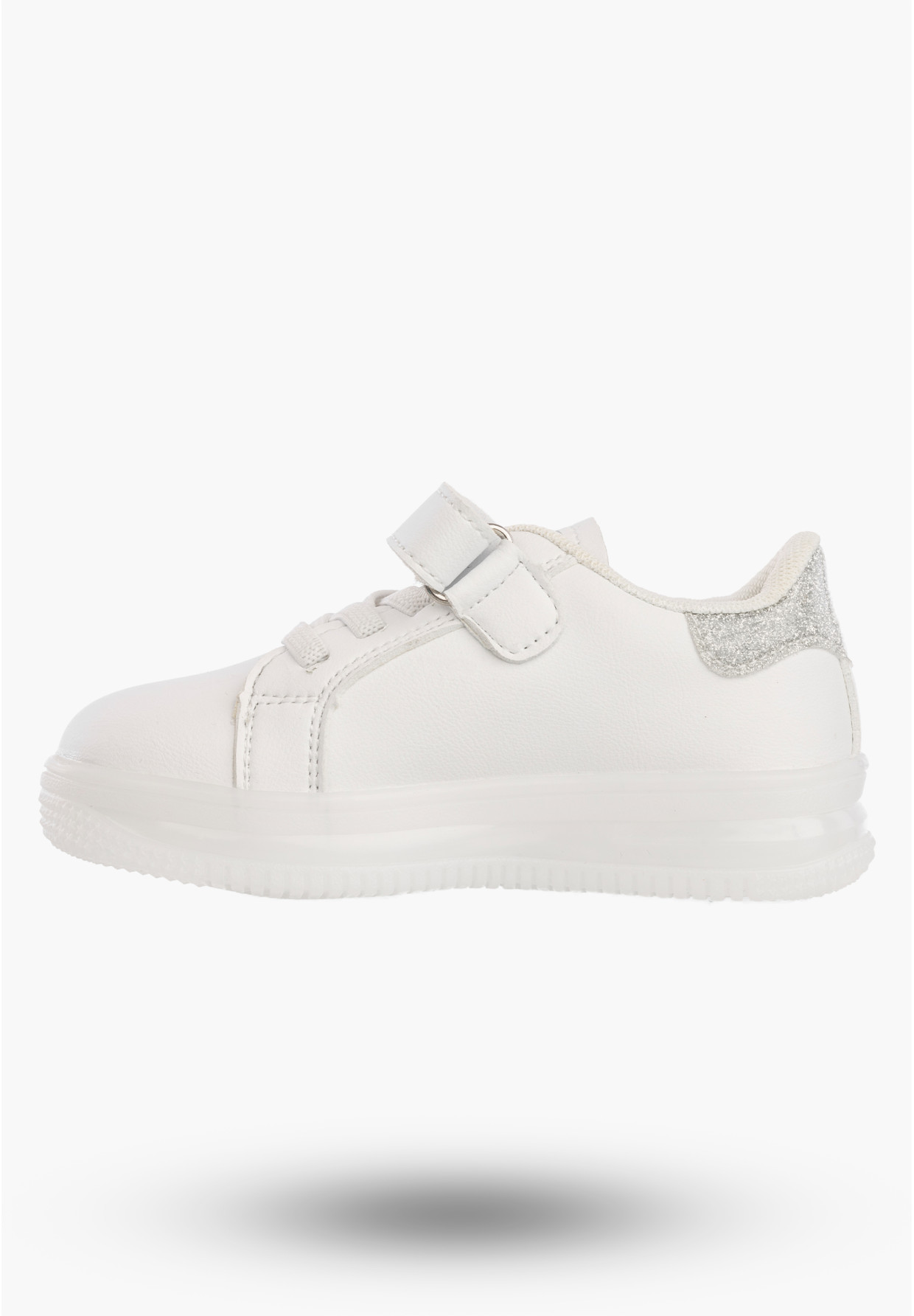 Sneakersy Dziewczęce Ekoskóra Buty Na Rzep Półbuty Sportowe Białe APAWWA NC171-2