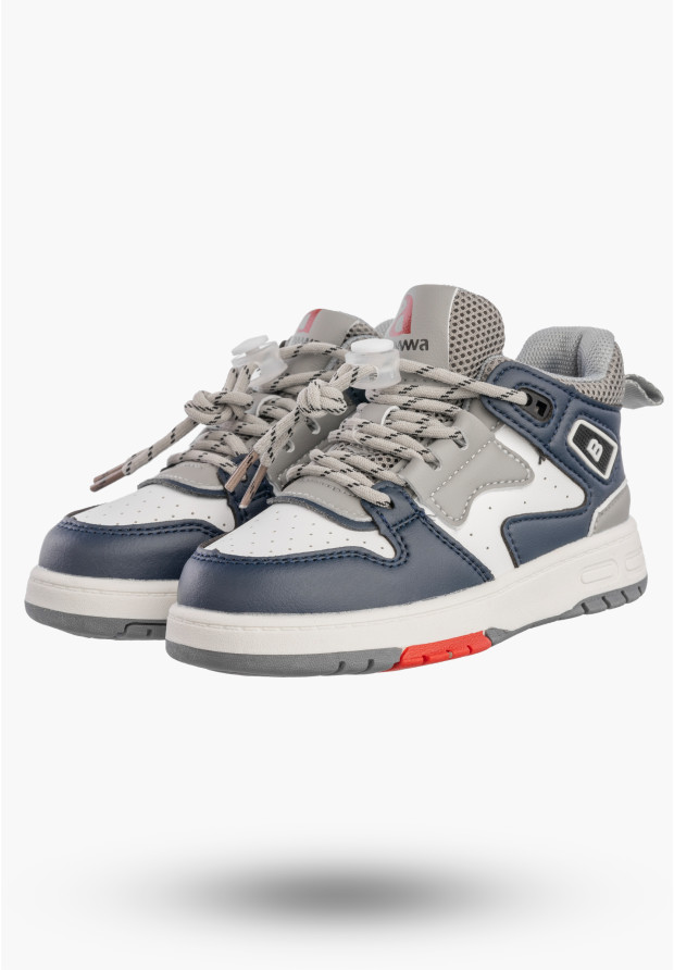 Sneakersy Dziecięce Ekoskóra Buty Sportowe Za Kostkę Granatowe APAWWA TC302