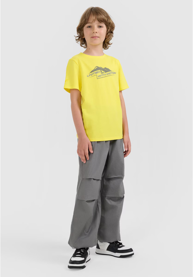 Koszulka Chłopięca 4F T-shirt Z Nadrukiem Żółty 4FJWAW25TTSHM2404