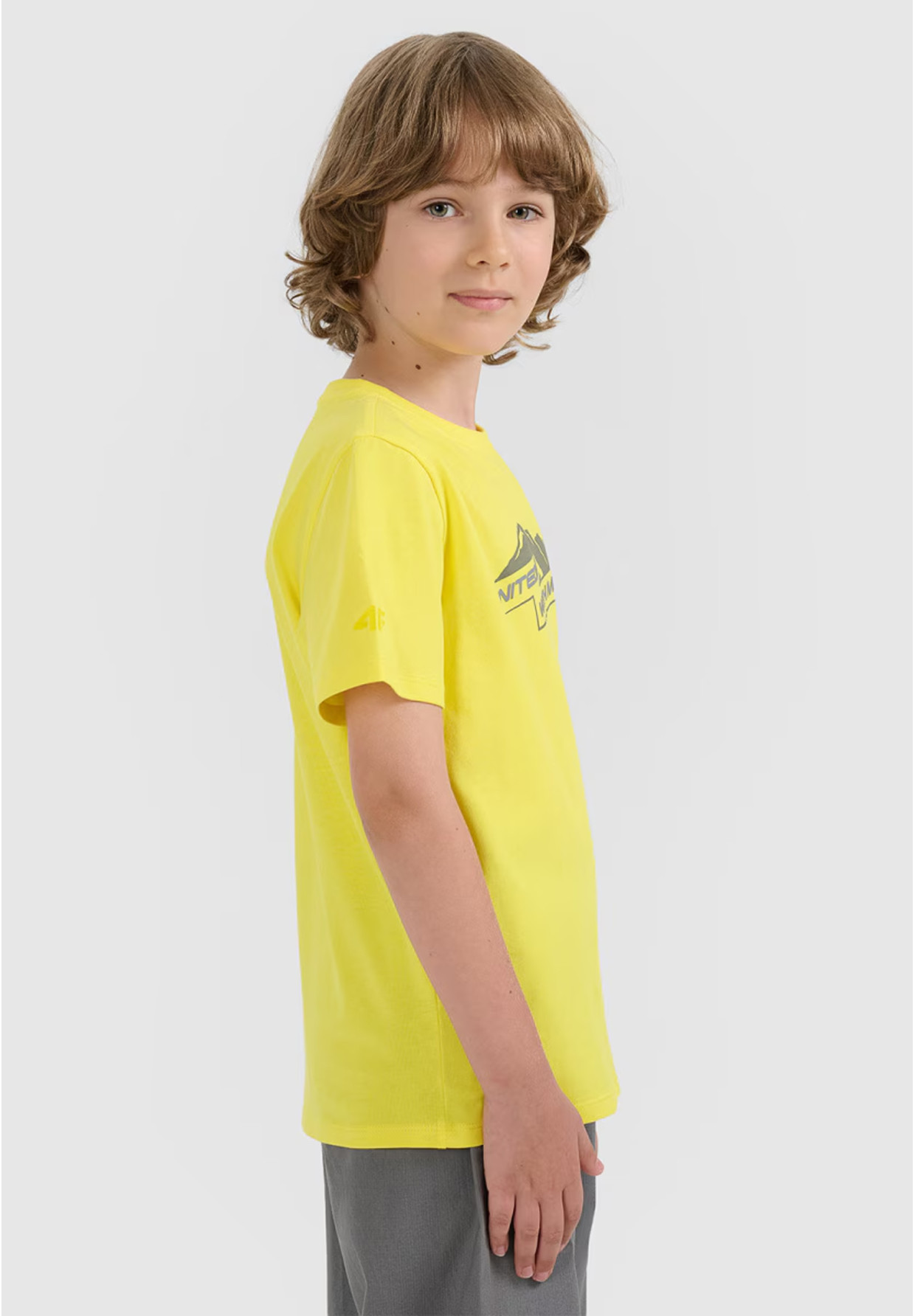 Koszulka Chłopięca 4F T-shirt Z Nadrukiem Żółty 4FJWAW25TTSHM2404