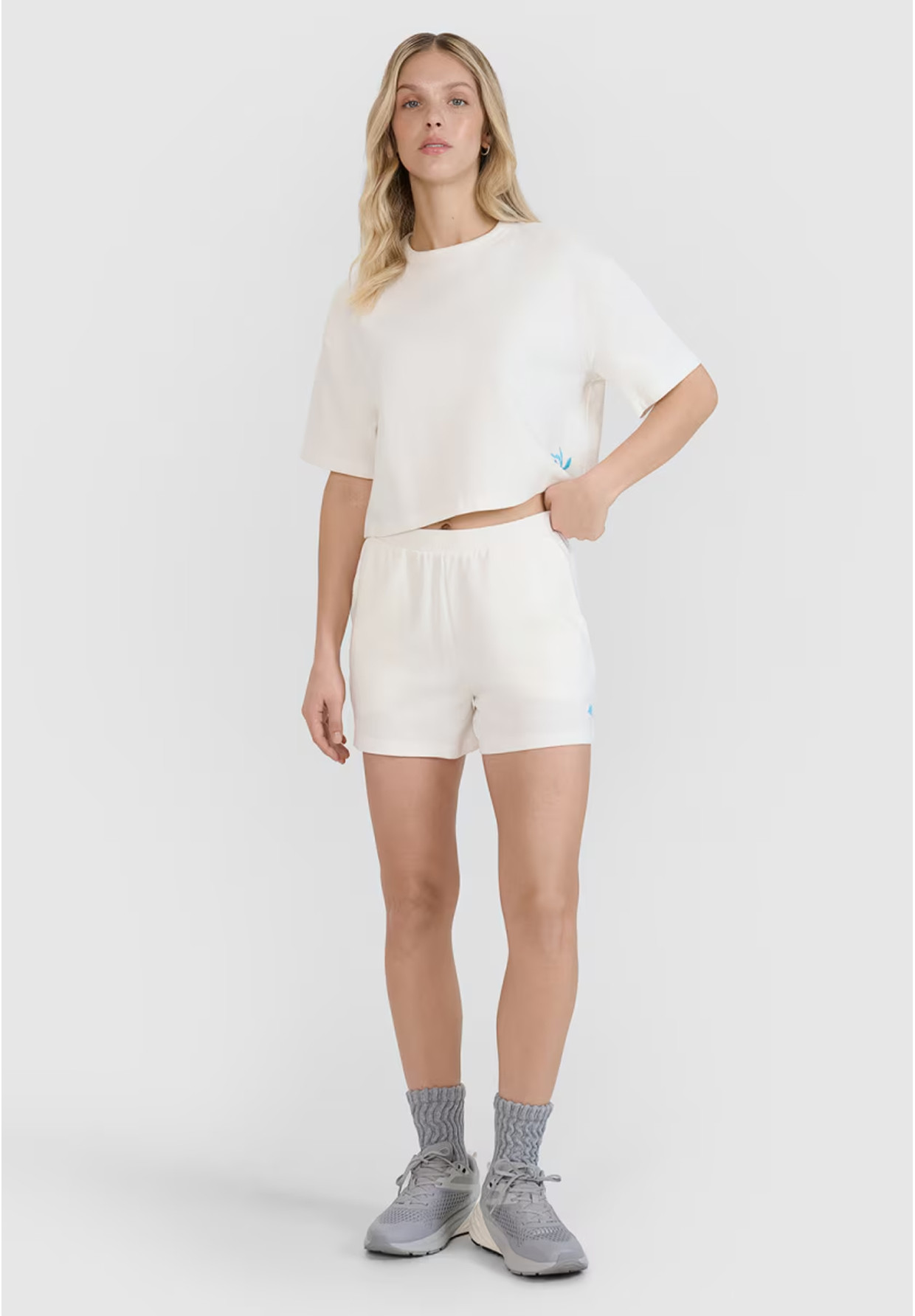 T-shirt Damski 4F Crop-top Koszulka z waflowej dzianiny Biała Crop-top 4FWSS25TTSHF1977