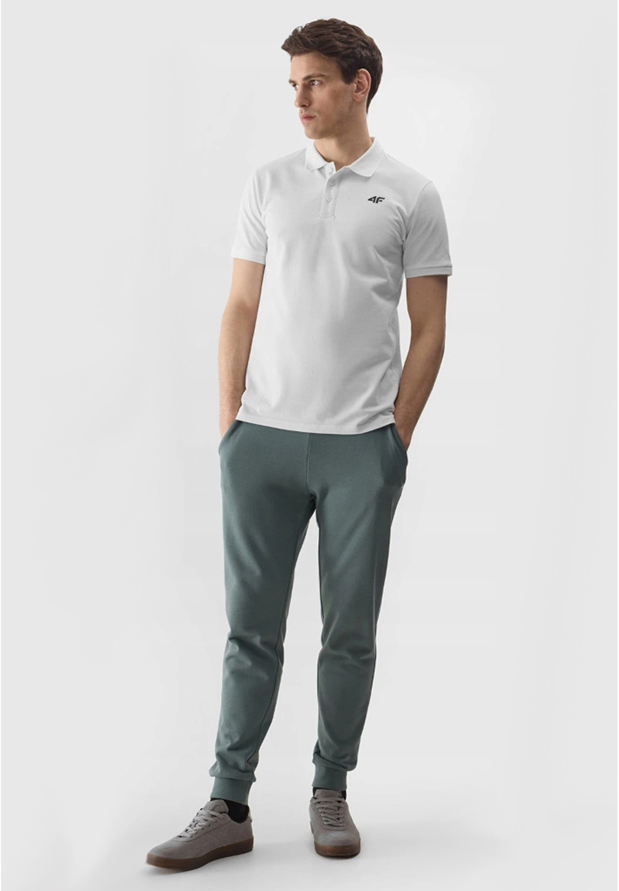Koszulka Polo Męska 4F Regular Z Kołnierzem Biała 4FWMM00TPTSM0771