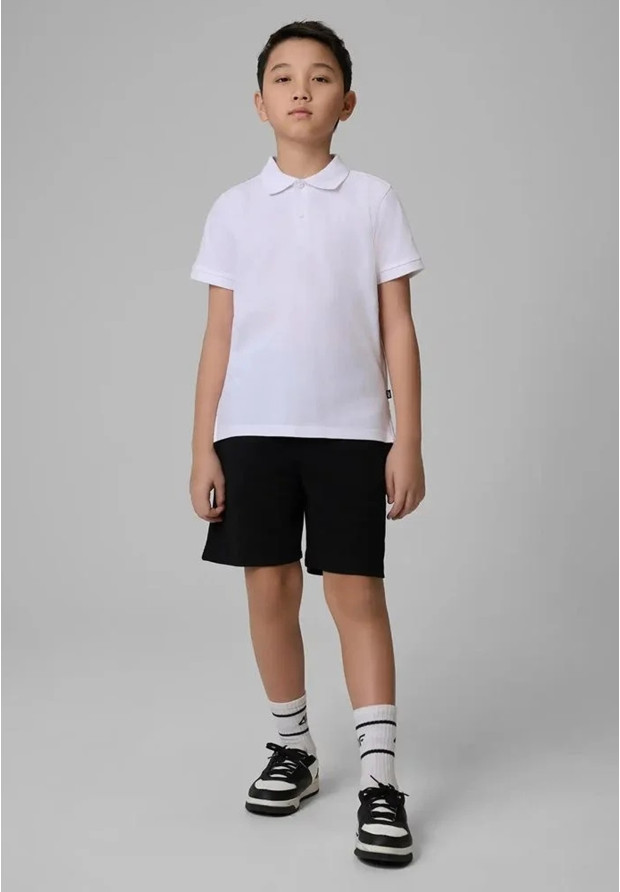 Koszulka Chłopięca 4F T-shirt Polo Z Kołnierzem Biały 4FJWSS26TPTSM662
